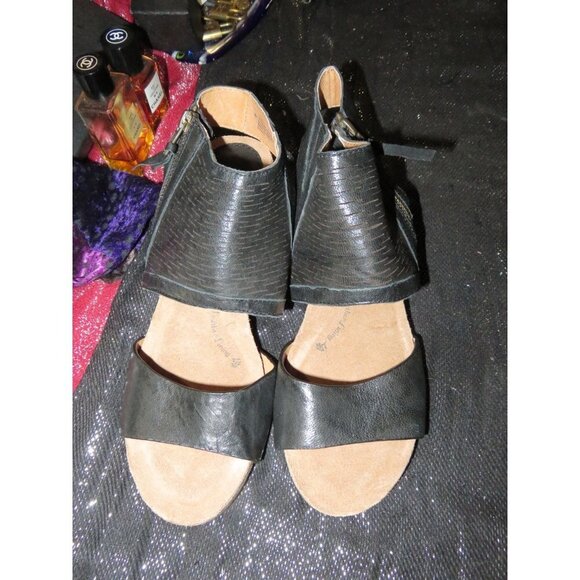 Söfft Milan Blk Italian Leather Gladiator Block heels Open toe Sandals side zip - Picture 4 of 14